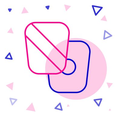 Çizgi Boks eğitim patileri simgesi beyaz arkaplanda izole edildi. Renkli taslak konsepti. Vektör.