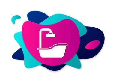 Beyaz arkaplanda renk küveti simgesi izole edildi. Sıvı şekilli soyut pankart. Vektör.