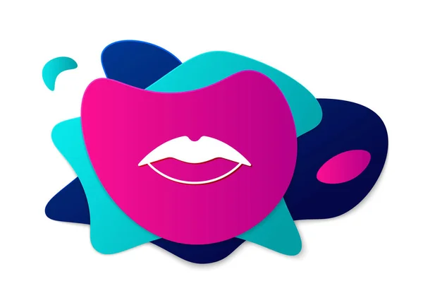 Color Smiling Lips Icon Isolated White Background Smile Symbol Abstract — Image vectorielle