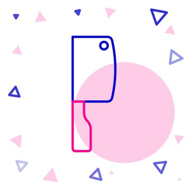 Line Meat helikopter simgesi beyaz arkaplanda izole edildi. Et için mutfak bıçağı. Kasap bıçağı. Renkli taslak konsepti. Vektör.