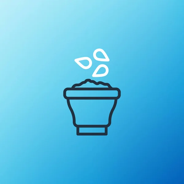 Line Seeds Bowl Icon Isolated Blue Background Colorful Outline Concept — Vector de stock