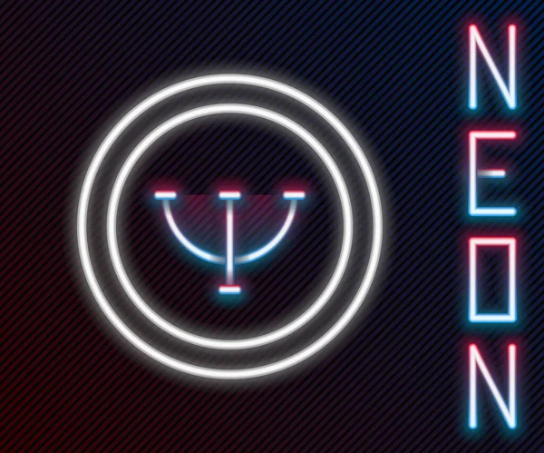 Žhnoucí Neonová Čára Ikona Psychologie Izolovaná Černém Pozadí Symbol Psi — Stockový vektor