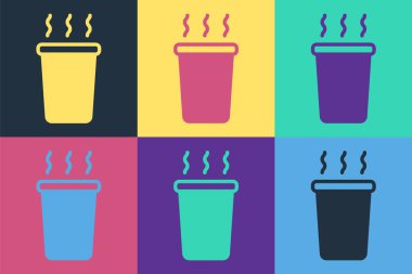 Arka planda izole edilmiş Pop Art Cup çay ikonu. Vektör.