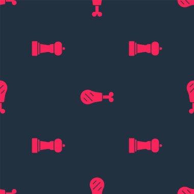 Pepper ve Tavuk 'un bacağını kusursuz hale getirin. Vektör.