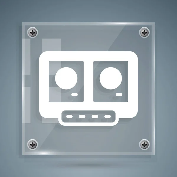 White Remote Playing Mixing Music Icon Isolated Grey Background Mixer — 图库矢量图片