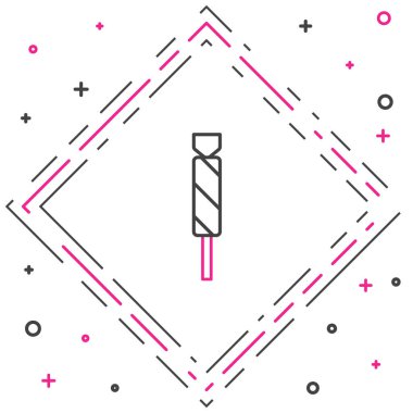 Çizgi Şekeri simgesi beyaz arkaplanda izole edildi. Renkli taslak konsepti. Vektör.