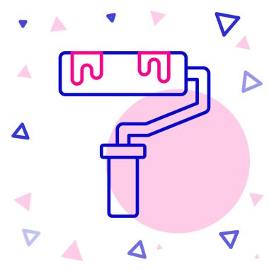 Çizgi boyası fırça simgesi beyaz arkaplanda izole edildi. Renkli taslak konsepti. Vektör.