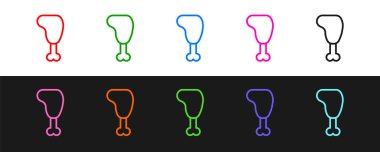 Tavuk budu simgesi siyah beyaz arkaplanda izole edildi. Tavuk budu. Vektör.