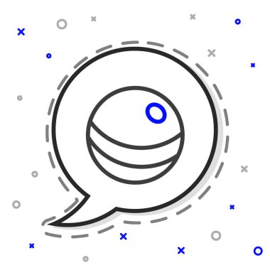 Line Beach top ikonu beyaz arkaplanda izole edildi. Çocuk oyuncağı. Renkli taslak konsepti. Vektör.