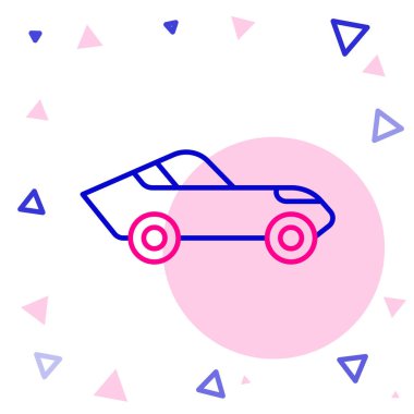 Çizgi Arabası simgesi beyaz arkaplanda izole edildi. Renkli taslak konsepti. Vektör.