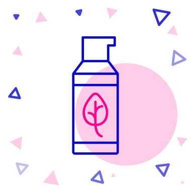 Çizgi Organik kozmetik ikonu beyaz arkaplanda izole edildi. Vücut bakım ürünleri. Renkli taslak konsepti. Vektör.