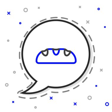 Ekmek çubuğu simgesi beyaz arkaplanda izole edildi. Renkli taslak konsepti. Vektör.