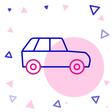 Çizgi Arabası simgesi beyaz arkaplanda izole edildi. Renkli taslak konsepti. Vektör.