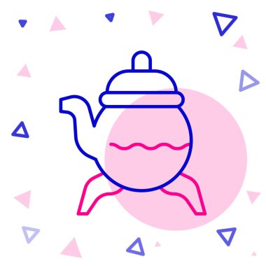 Line Classic teapot icon isolated on white background. Colorful outline concept. Vector.