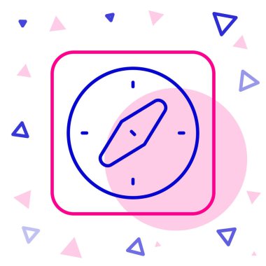 Pusula simgesi beyaz arkaplanda izole edildi. Rüzgâr yön bulma sembolü. Rüzgar gül işareti. Renkli taslak konsepti. Vektör.