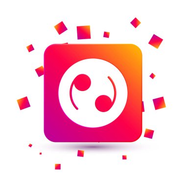 White Cancer zodiac sign icon isolated on white background. Astrological horoscope collection. Square color button. Vector.