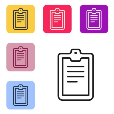 Black line Psychological test icon isolated on white background. Set icons in color square buttons. Vector.