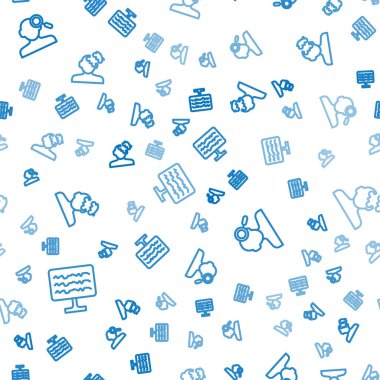 Set line Encephalogram Finding problem in psychology and Solution on seamless pattern. Vector.