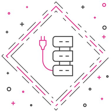 Satır Sunucusu simgesi beyaz arkaplanda izole edildi. Uygulama, servis konsepti, ayar seçenekleri, bakım, onarım, onarım. Renkli taslak konsepti. Vektör.