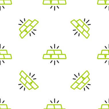 Çizgi Altın çubuk simgesi beyaz arkaplanda izole edilmiş pürüzsüz desen. Bankacılık işi konsepti. Vektör.