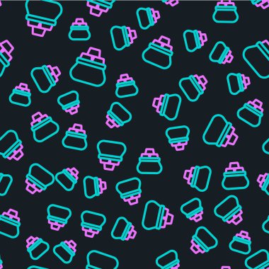 Altın Çubuk Çubuk simgesi çizgisi siyah arkaplanda izole edilmiş. Altın külçeli çuval. Vektör.