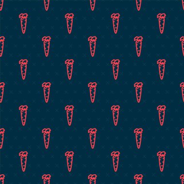 Kırmızı çizgi havuç simgesi siyah arkaplanda izole edilmiş. Vektör.