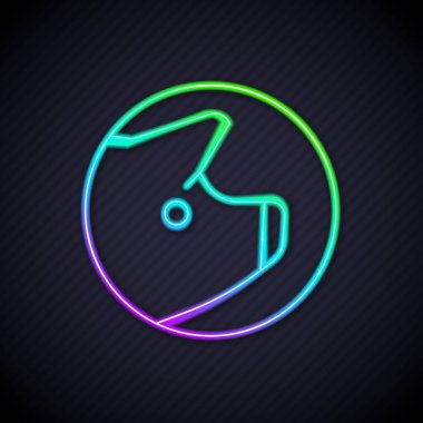 Parlayan neon hattı simgesi siyah arkaplanda izole edildi. Hayvan sembolü. Vektör.