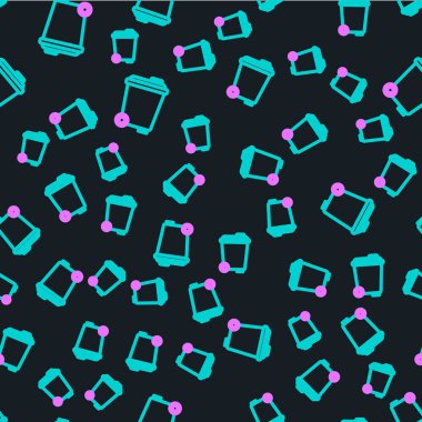 Çöp kutusu simgesi siyah arkaplanda izole edilmiş. Çöp kutusu tabelası. Sepet simgesini geri dönüştür. Ofis çöpü ikonu. Vektör.