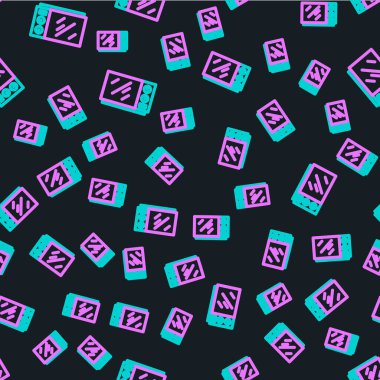 Çizgi mikrodalga fırın ikonu siyah arkaplanda izole edilmiş pürüzsüz desen. Ev aletleri simgesi. Vektör.