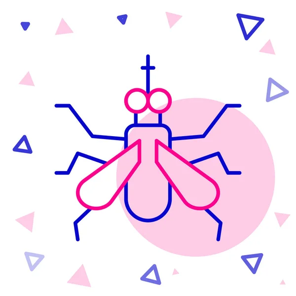 Иконка Line Mosquito Выделена Белом Фоне Красочная Концепция Контура Вектор — стоковый вектор