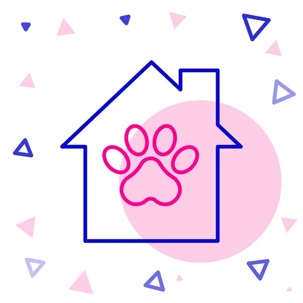 Line Pet House Icon Isolated White Background Colorful Outline Concept — Stock Vector