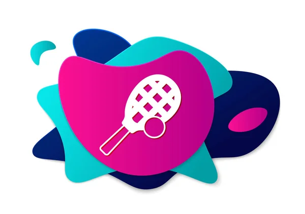 Color Tennis Racket Ball Icon Isolated White Background Sport Equipment — Image vectorielle