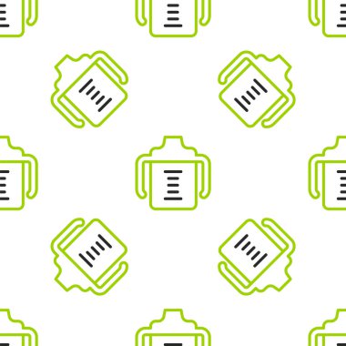 Line Baby şişe ikonu beyaz arka planda izole edilmiş pürüzsüz desen. Beslenme şişesi simgesi. Süt şişesi tabelası. Vektör.