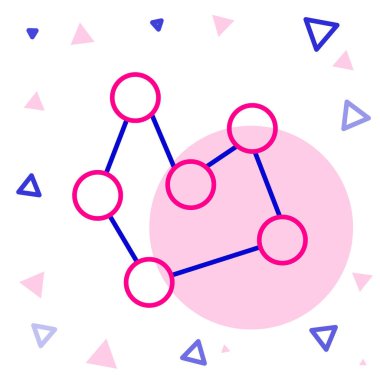 Çizgi Kimyasal Formül simgesi beyaz arkaplanda izole edildi. Yenilikçi tıp, sağlık, araştırma ve bilim için soyut altıgen. Renkli taslak konsepti. Vektör.