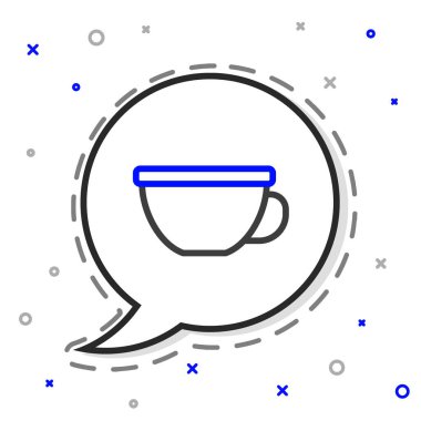 Beyaz arka planda izole edilmiş çizgi çay ikonu. Renkli taslak konsepti. Vektör.