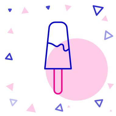 Beyaz arka planda izole edilmiş çizgi dondurma ikonu. Güzel sembol. Renkli taslak konsepti. Vektör.