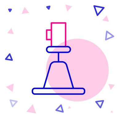 Line Tacheometer, theodolite icon isolated on white background. Geological survey, engineering equipment for measurement and research. Colorful outline concept. Vector.