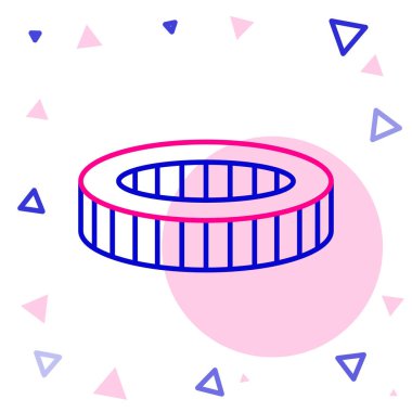 Çizgi Araba hava filtresi simgesi beyaz arkaplanda izole edildi. Otomobil tamir hizmeti sembolü. Renkli taslak konsepti. Vektör.