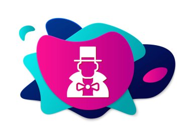 Color Magician icon isolated on white background. Abstract banner with liquid shapes. Vector.