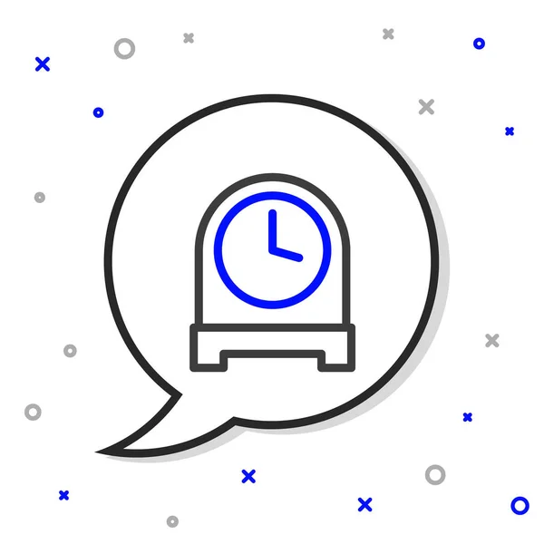 Line Antique Clock Icon Isolated White Background Colorful Outline Concept — 스톡 벡터