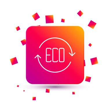 Beyaz Yaprak Çevre sembolü simgesi beyaz arkaplanda izole edildi. Pankart, etiket, etiket, logo, çevre yeşili etiketi. Kare renk düğmesi. Vektör.