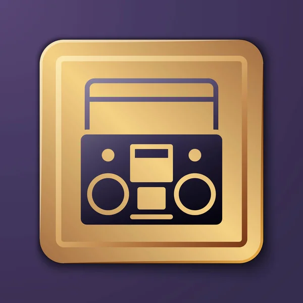 Purple Home Stereo Two Speakers Icon Isolated Purple Background Music — Vetor de Stock