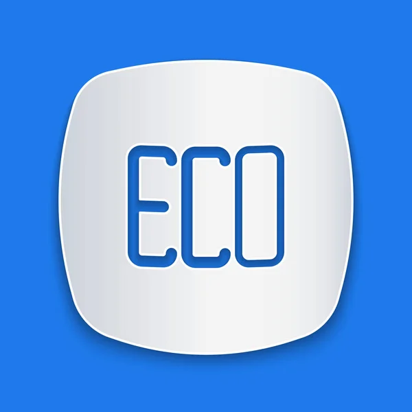 Χαρτί Κοπεί Φύλλο Eco Σύμβολο Εικονίδιο Απομονώνονται Μπλε Φόντο Banner — Διανυσματικό Αρχείο