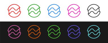 Gezegen simgesini siyah beyaz arkaplanda izole et. Vektör.