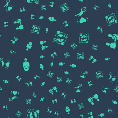 Set International community, Pleasant relationship, Loss of friend and Happy friendship day on seamless pattern. Vector.