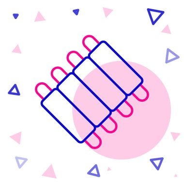 Beyaz arka planda ızgara domuz pirzolası ikonu var. Renkli taslak konsepti. Vektör.