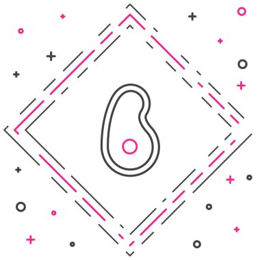 Hat biftek ikonu beyaz arka planda izole edildi. Renkli taslak konsepti. Vektör.