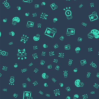 NFT Dijital Şifreleme Sanatı Siber güvenliğini ve kusursuz deseni ayarla. Vektör.