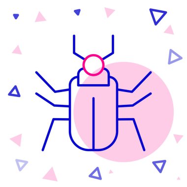 Hat böceği sineği simgesi beyaz arkaplanda izole edildi. Renkli taslak konsepti. Vektör.