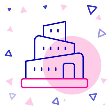 Satır Babil Kulesi İncil hikayesi ikonu beyaz arkaplanda izole edildi. Renkli taslak konsepti. Vektör.